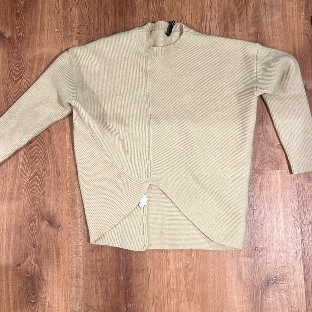 Tan asymmetrical sweater